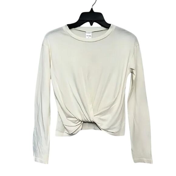 Nordstrom Twist Front Blouse Pullover Long Sleeve Scoop Neck Girl L 10/12 NWOT - Picture 1 of 8